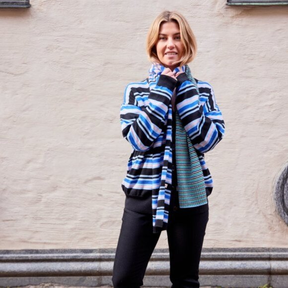 Marni x Uniqlo Merino Blend Striped Oversized Cardigan sz M - Picture 1 of 12